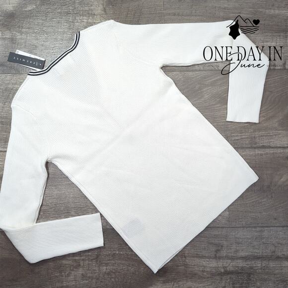 Premise Ribbed Long Sleeve Quarter Zip Sweater Size M - Picture 5 of 5